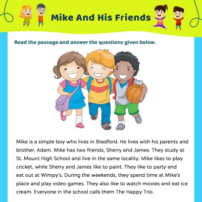 Reading Comprehension: Mike And His Friends