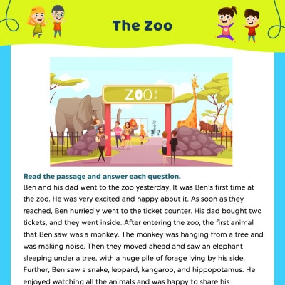 Reading Comprehension: The Zoo