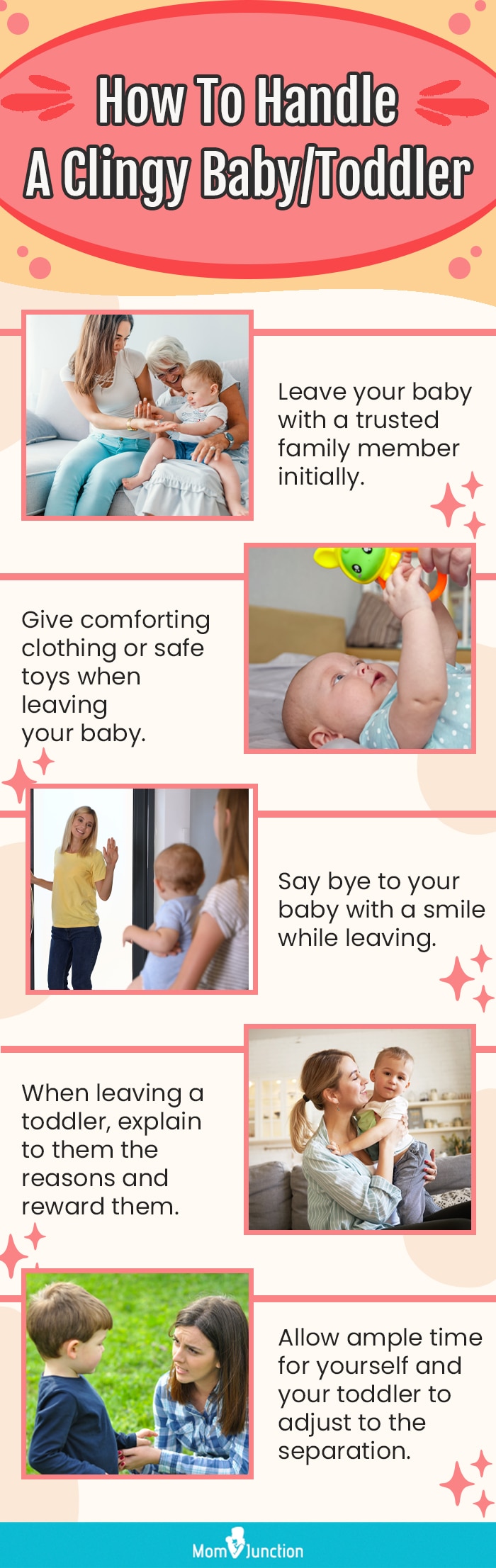 how to handle a clingy baby toddler (infographic)